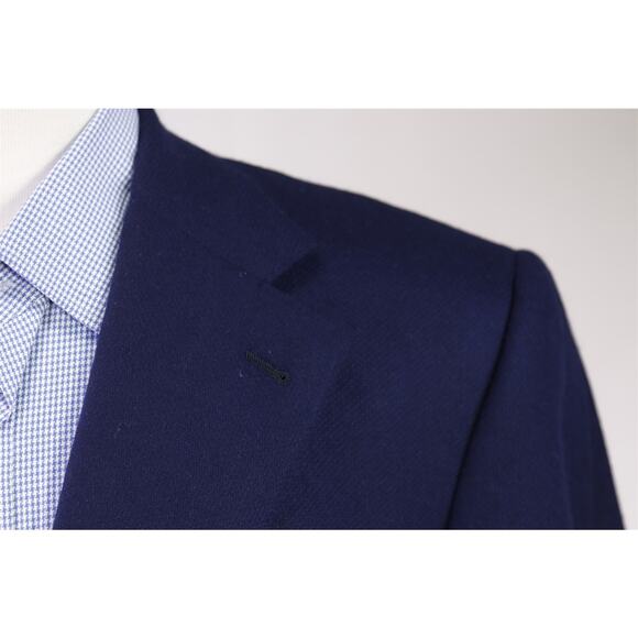 Alexis New York Bespoke Navy Blue Woven Wool Angora Cashmere Blazer Jacket 40R - Picture 4 of 9